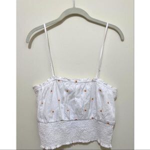 Isa & Ella Women's White Spaghetti Strap Cropped Smocked Summer Cami Top…